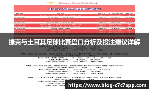 捷克与土耳其足球比赛盘口分析及投注建议详解